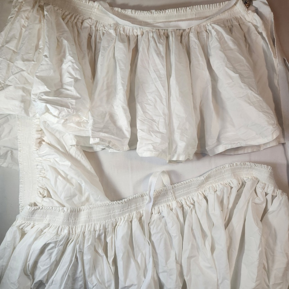 IKEA Tidlosa Bed Skirt White Ruffled Cotton Dust Ruffle Made in Turkey